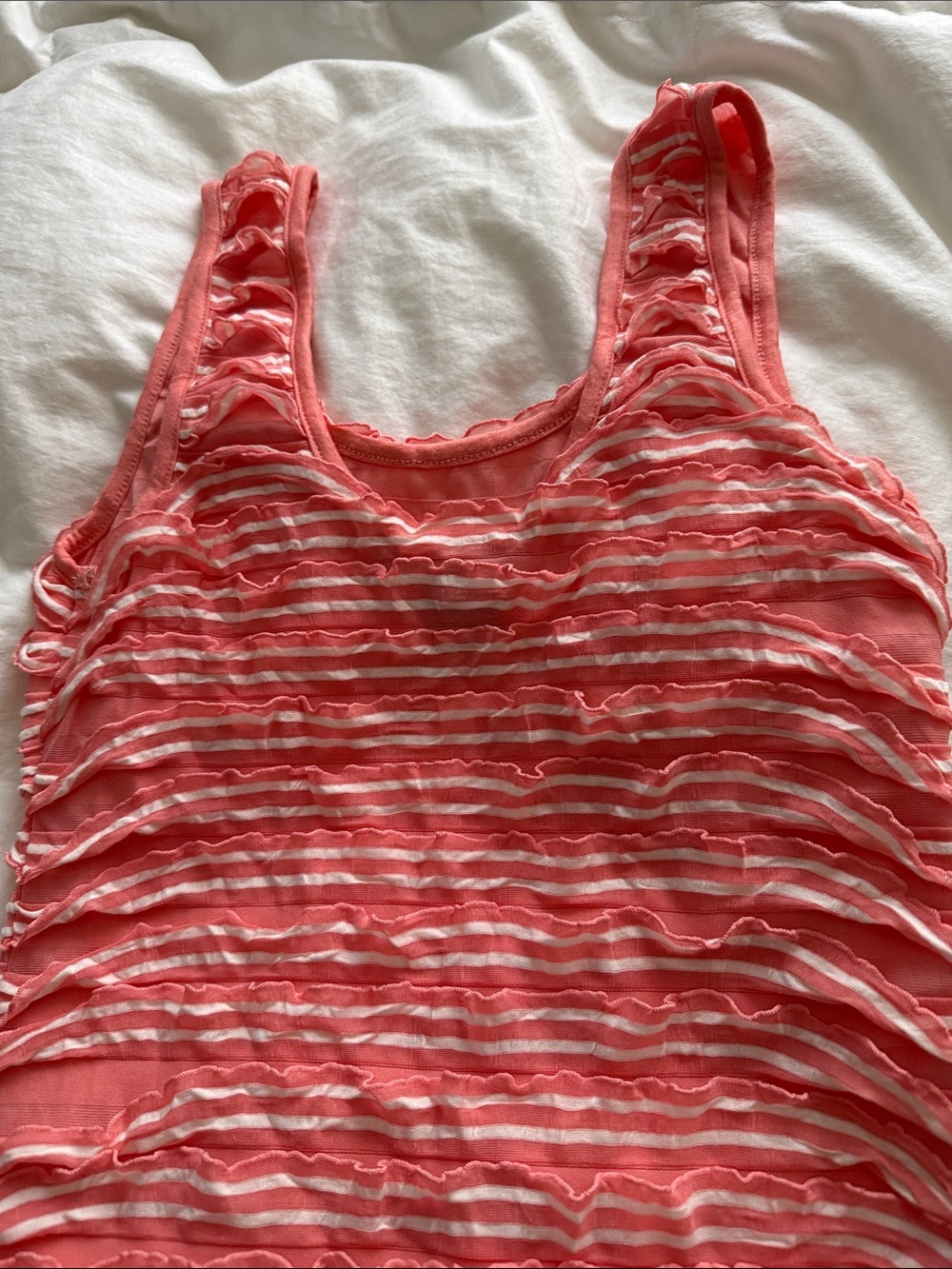 Timing Coral Ruffle Tank Mini Dress - Picture 2 of 2